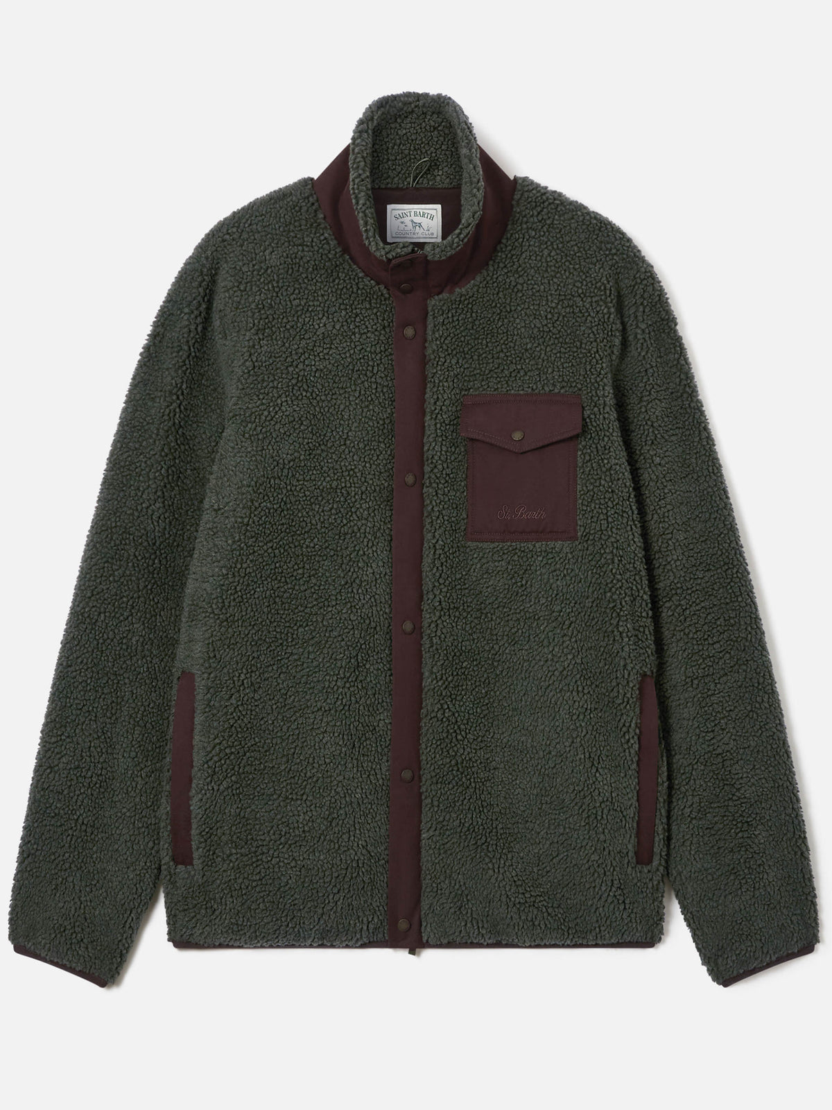 Teddyjacke Keystone in Military Green mit Reißverschluss 