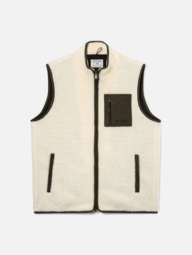 Gilet teddy Keystone Off white avec fermeture zippée 