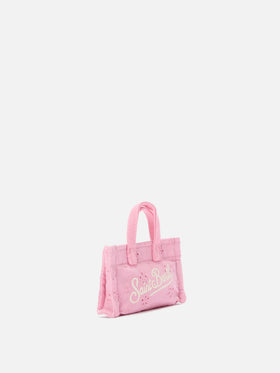 Sangallo cotton mini bag–shaped keychain with printed logo