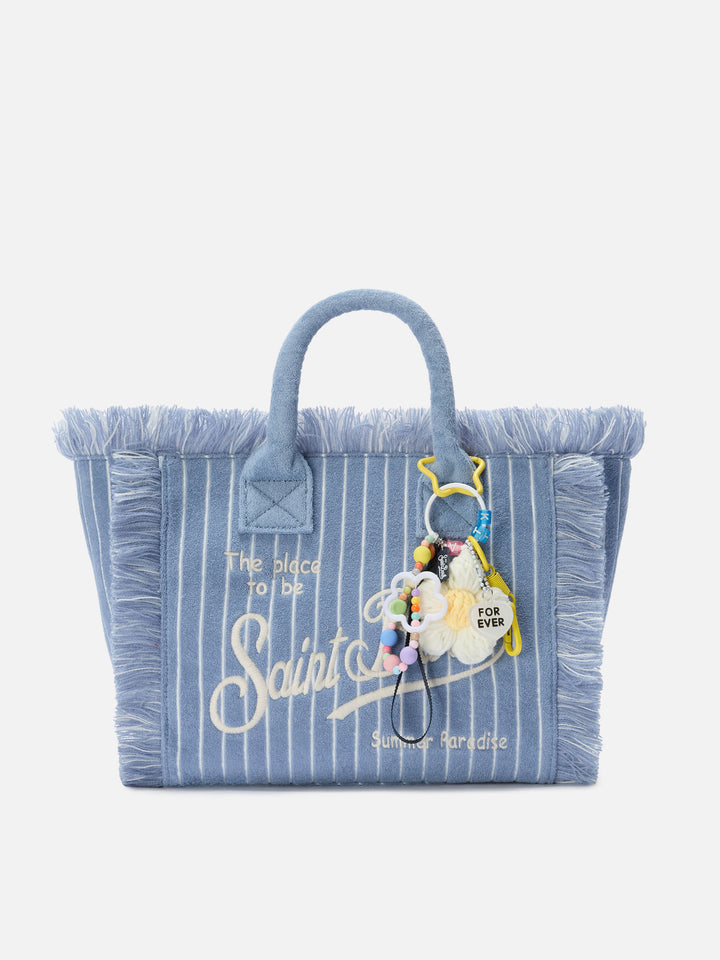 Multi-charm keychain with flower and decorative details