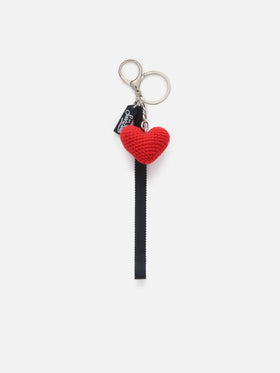 Keyring  with heart crochet charm