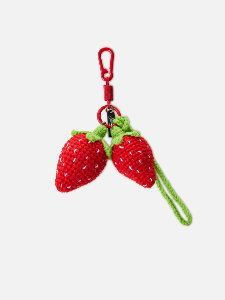 Funny charm da borsa con fragole crochet