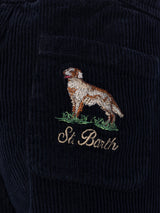 Pantaloni in velluto a coste da bambino Kilkenny con ricamo di cane country