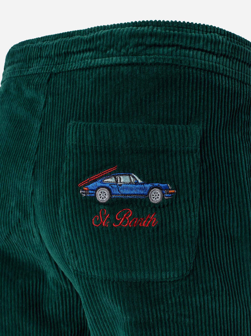 Boy corduroy pants Kilkenny with St. Barth car embroidery