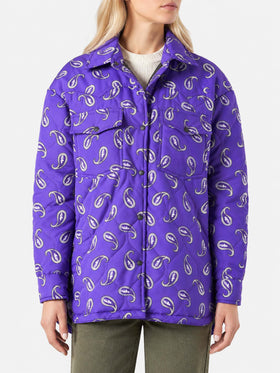 Chaqueta acolchada Purple Kimmy con estampado paisley 