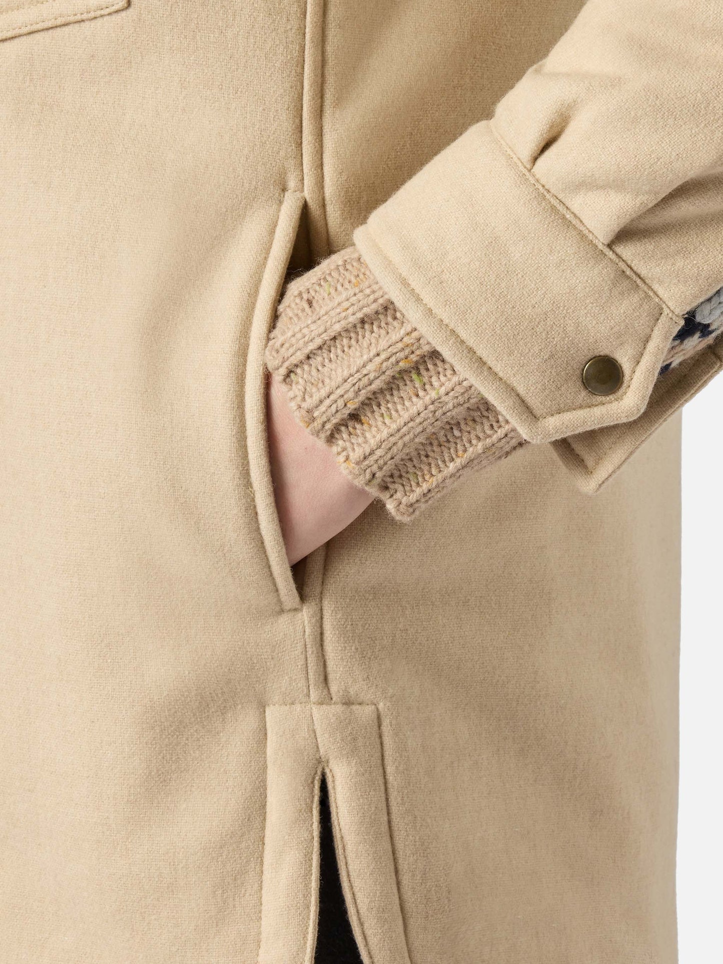 Woman wooly jacket with Saint Barth rhinestones print