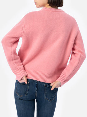 Woman pink fair isle sweater Kyla with Apres Ski jacquard - MC2 Saint Barth