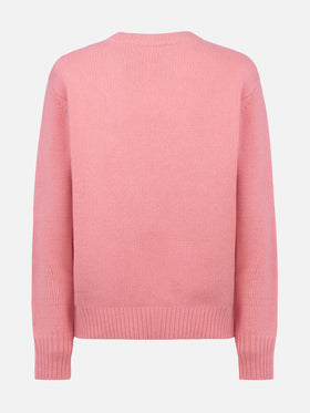Woman pink fair isle sweater Kyla with Apres Ski jacquard - MC2 Saint Barth