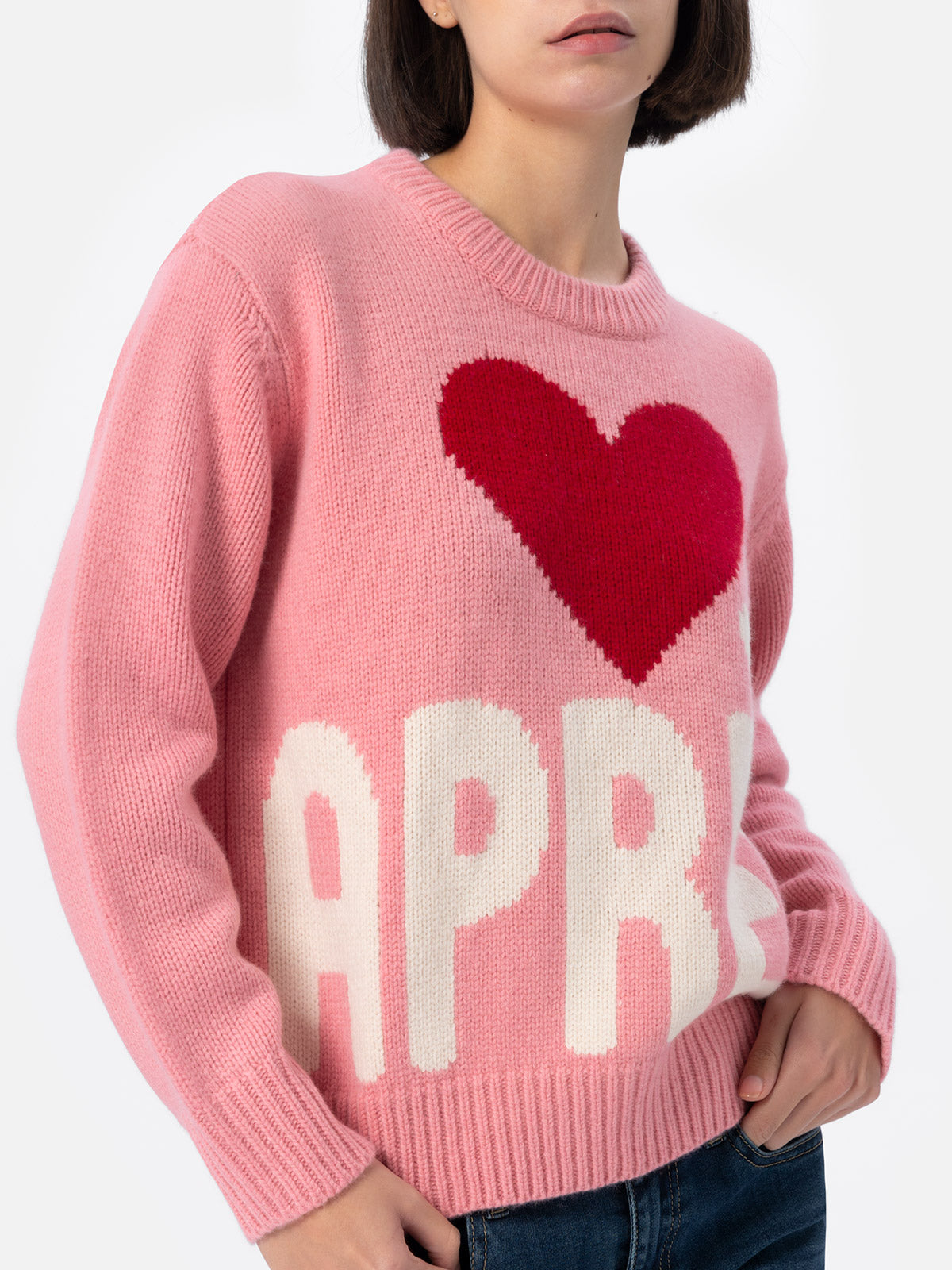 Woman pink fair isle sweater Kyla with Apres Ski jacquard - MC2 Saint Barth