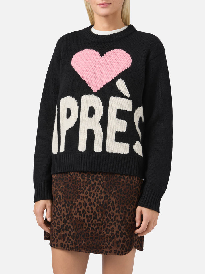 Maglione Kyla in lana nero con jacquard Après