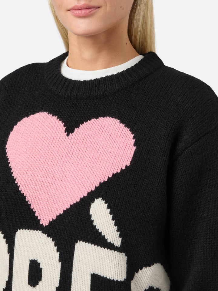 Maglione Kyla in lana nero con jacquard Après
