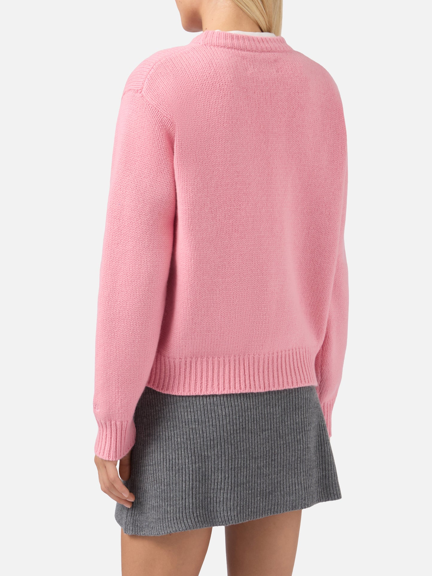 Kyla Wollpullover in Rosa mit Courma-Jacquard
