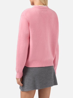 Kyla Wollpullover in Rosa mit Courma-Jacquard