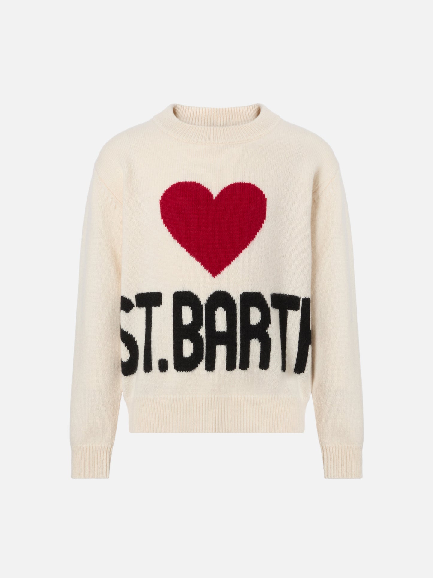 Kyla Jr wool sweater with St. Barth heart jacquard