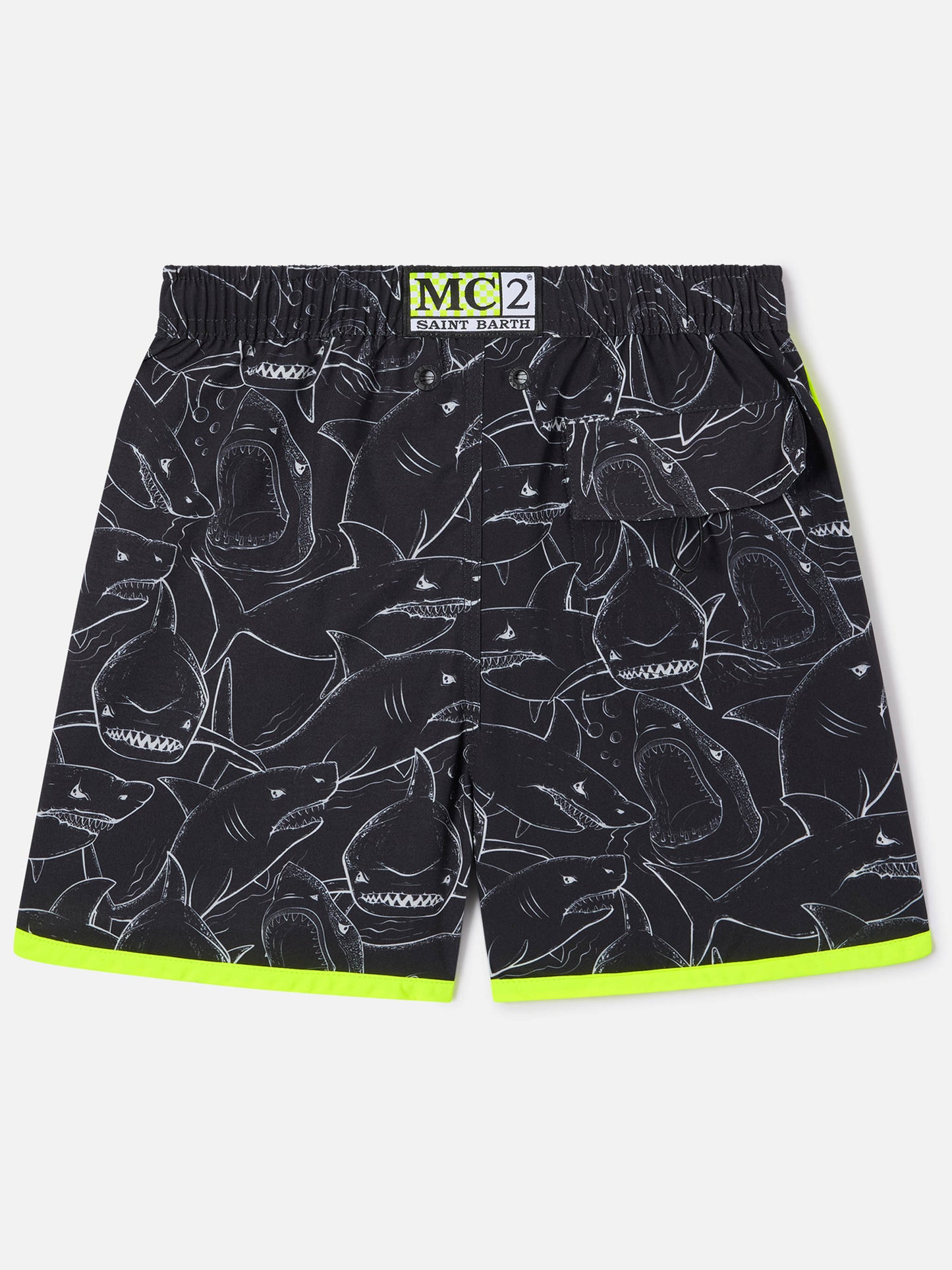 Bañador tipo shorts para niño con estampado de tiburones 