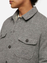 Man grey wool blend overshirt Landeck