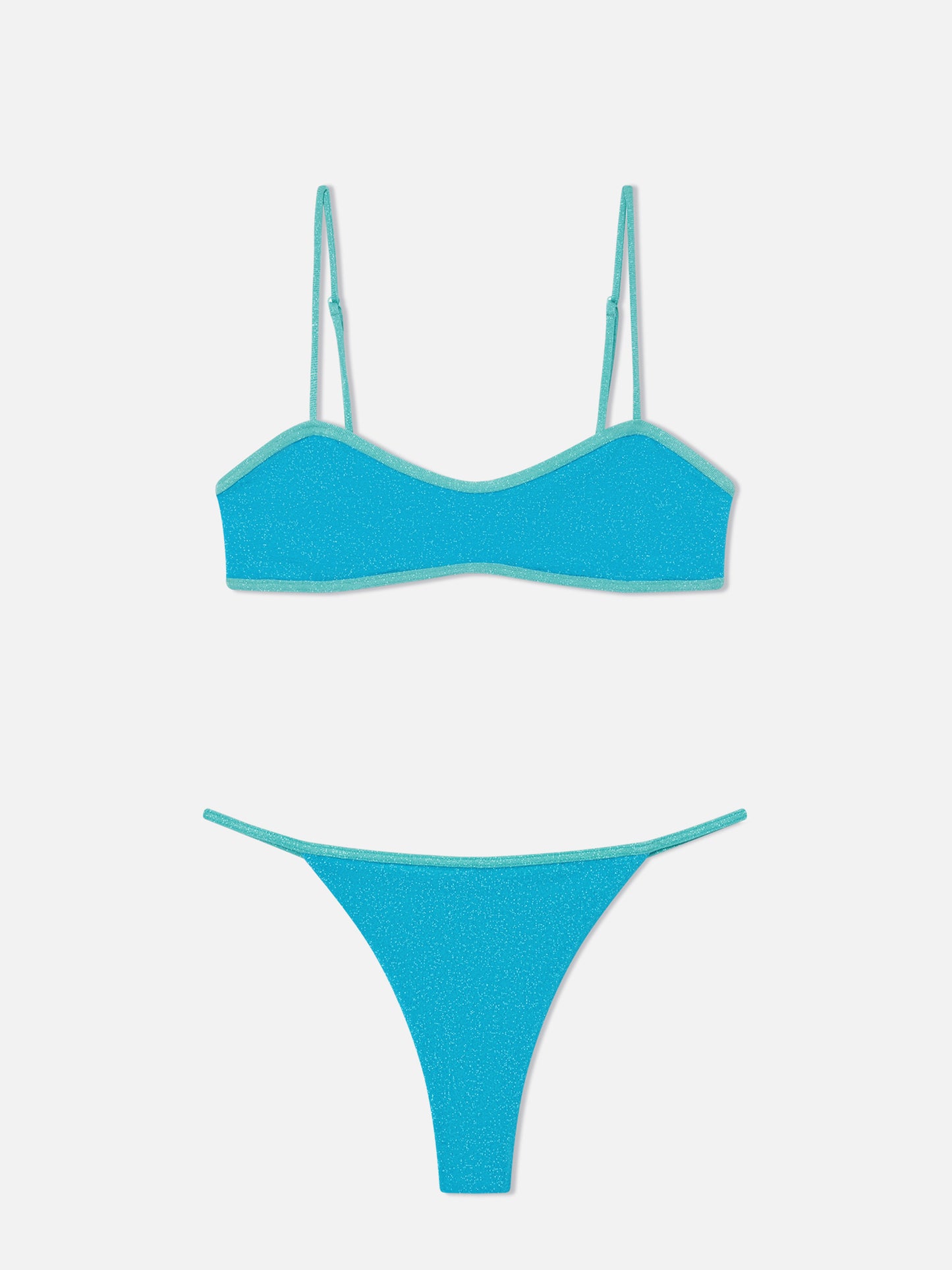 Bikini brassière Laryn Jodene en lurex à encolure dégagée avec passepoil 