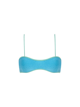 Costume da bagno da donna con top a bralette scollato in lurex Laryn