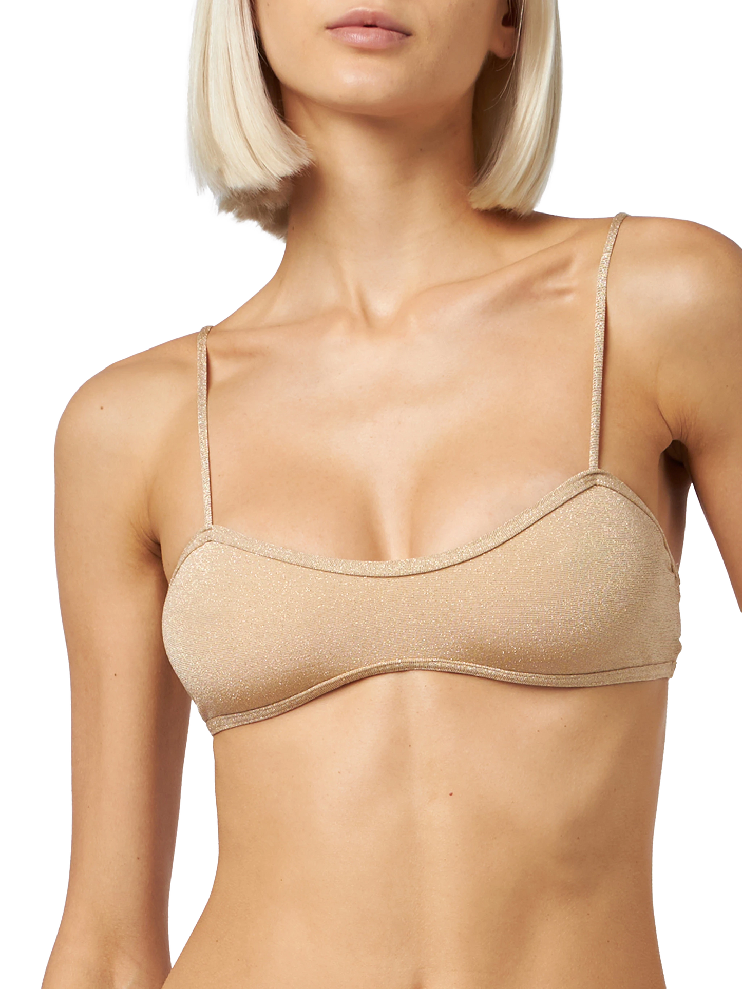 Bikini-Badeanzug mit U-Ausschnitt aus Lurex für Damen Laryn Noelle
