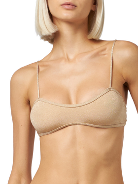 Bikini-Badeanzug mit U-Ausschnitt aus Lurex für Damen Laryn Noelle