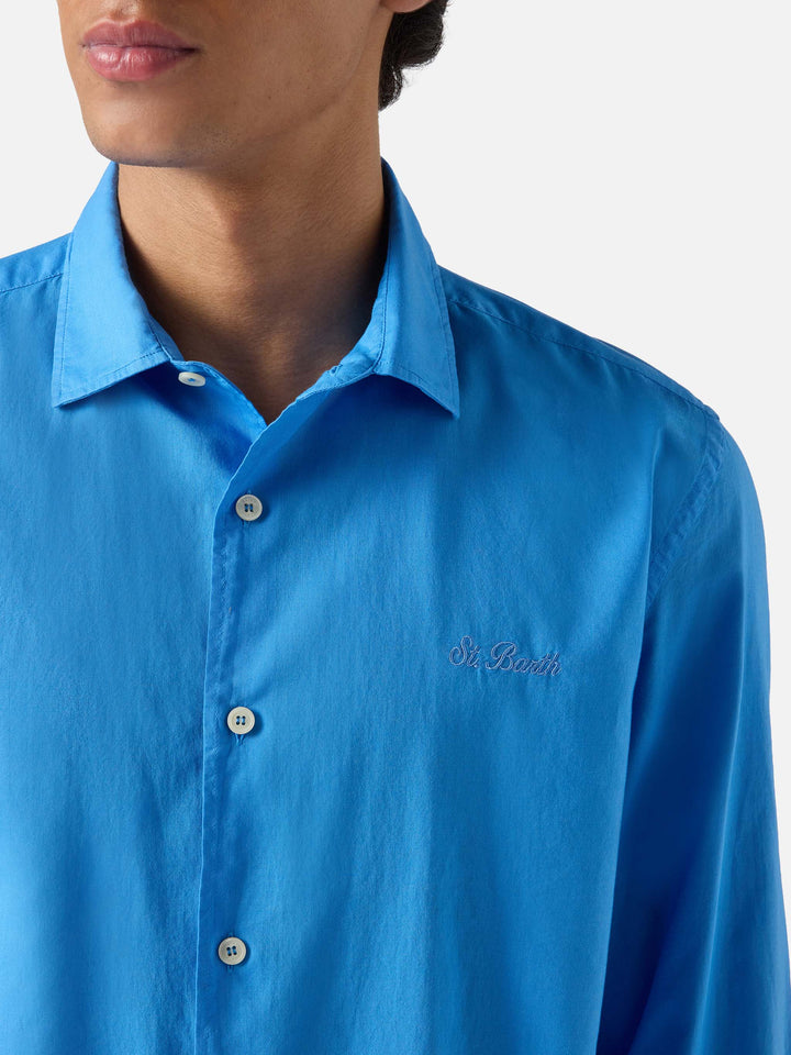 Blue Chemise shirt in pure cotton voile