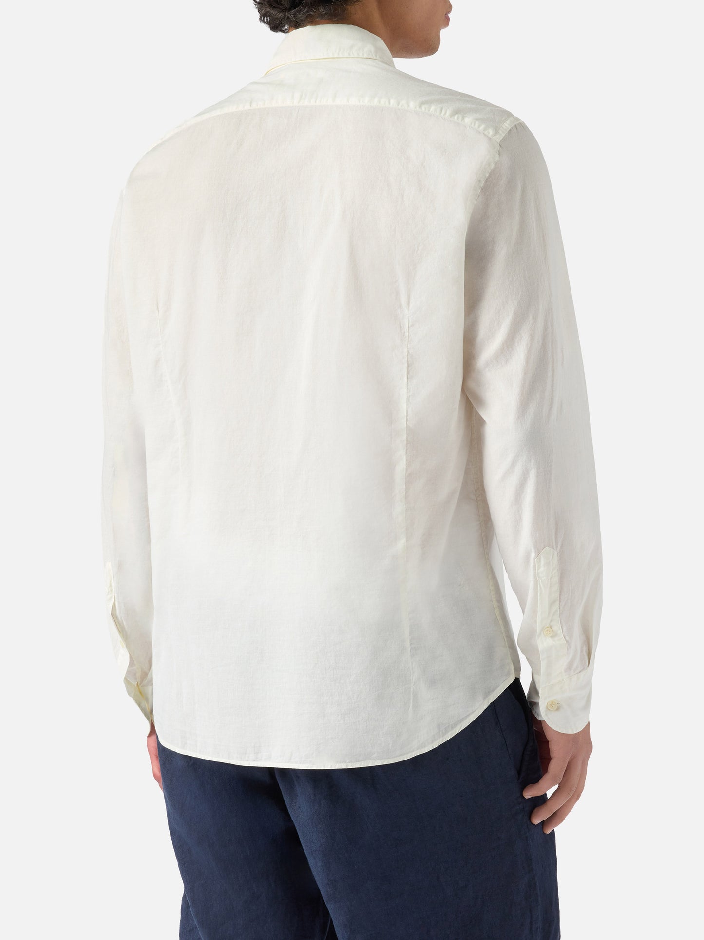 Cream Chemise shirt in pure cotton voile