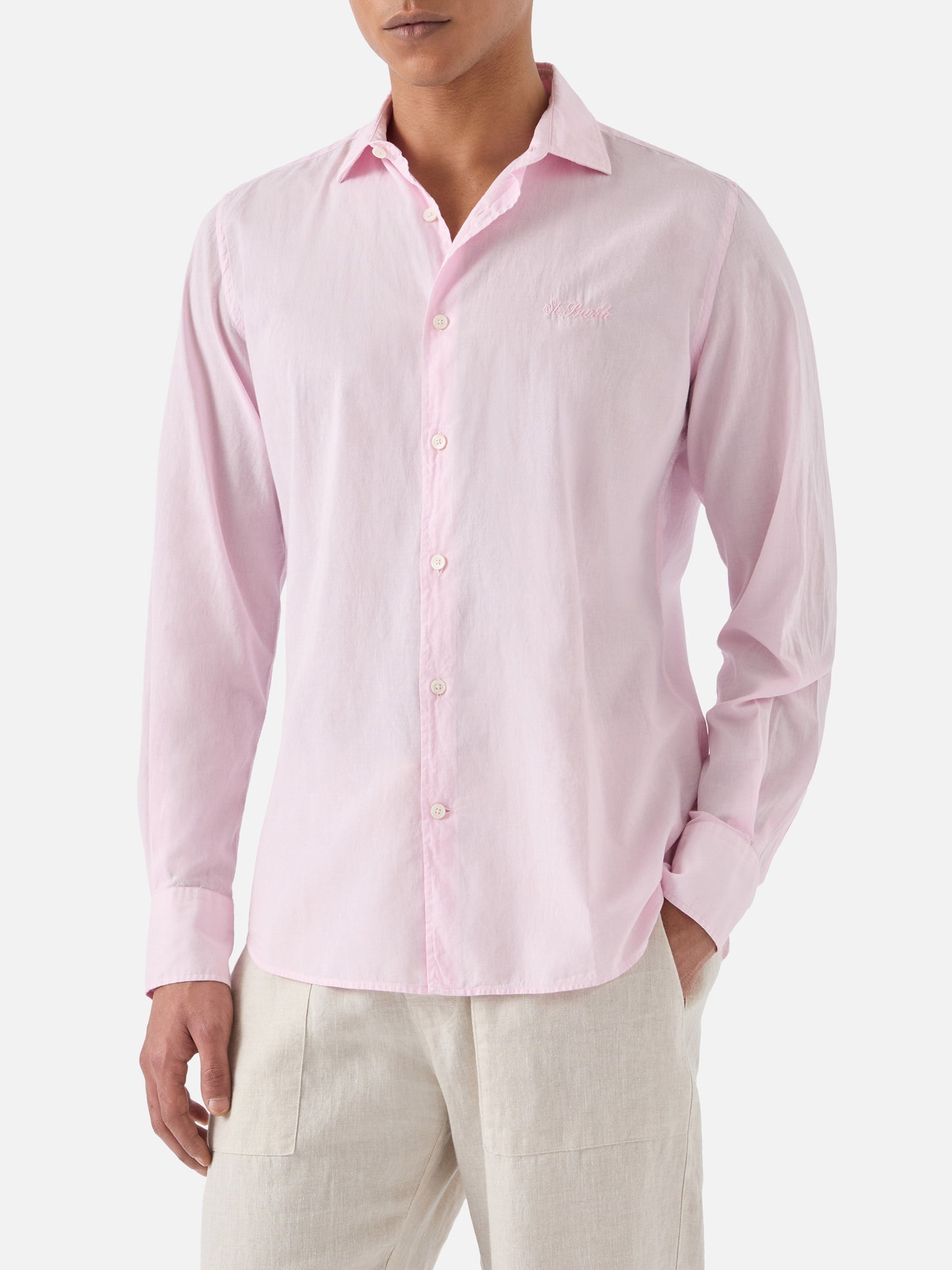 Camicia Chemise in cotone voile rosa