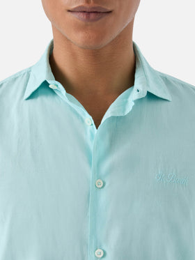 Aqua green Chemise Ice shirt in pure cotton voile