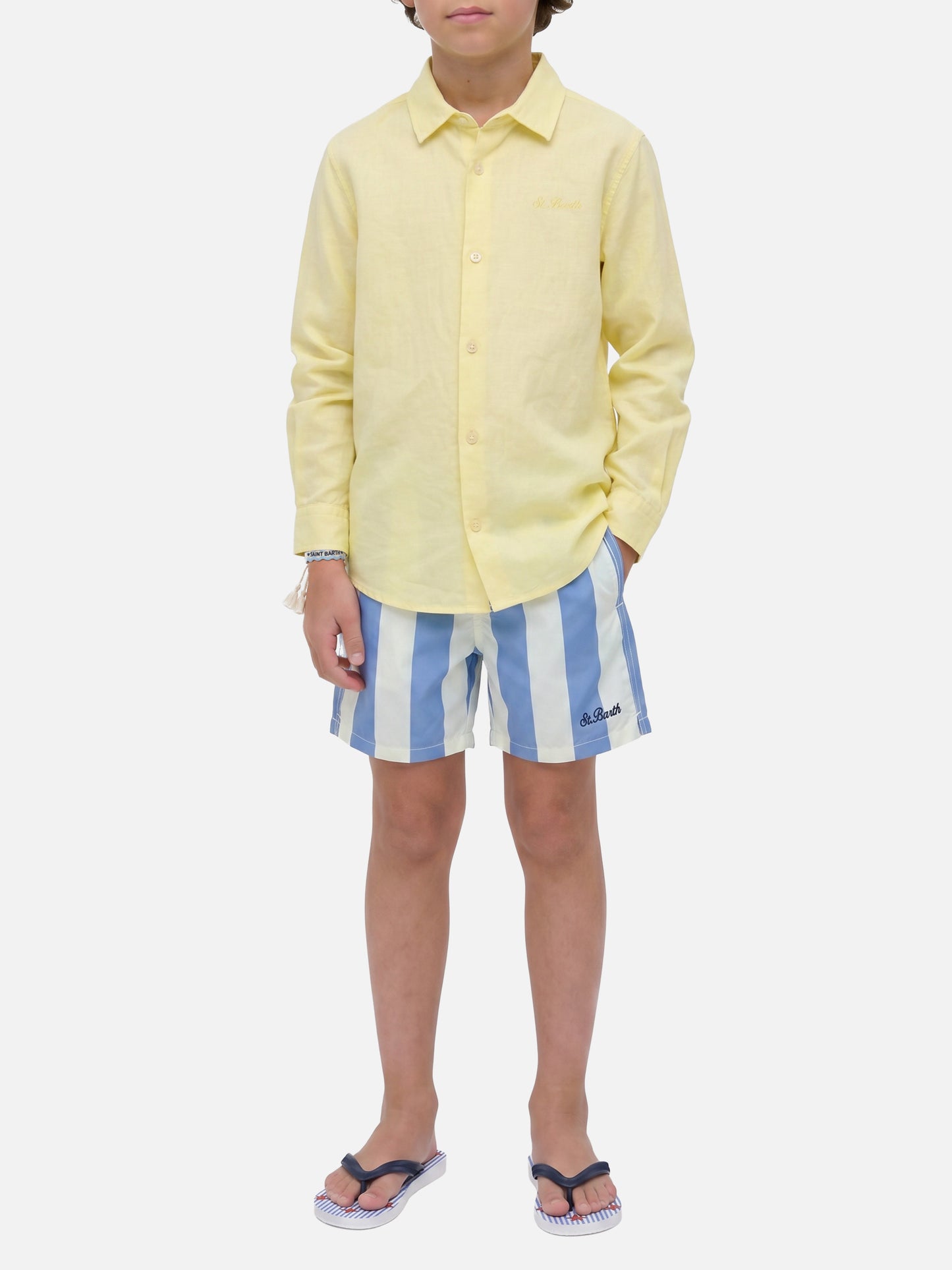 Buttergelbes Chemise Jr Hemd aus Baumwollvoile 