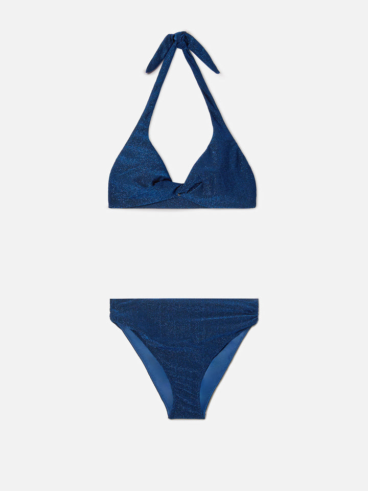 Leda Sugar navy blue lurex bikini