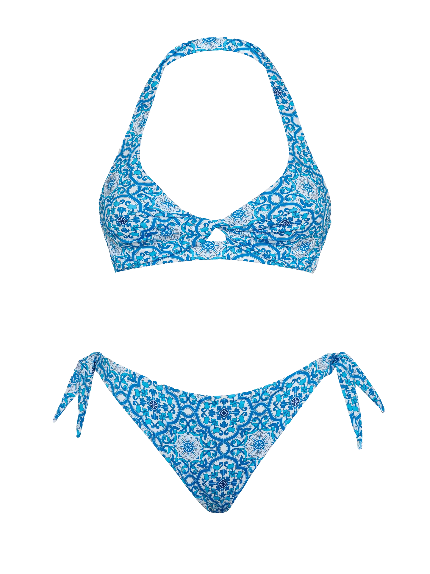 Bralette-Bikini Leda Yali mit Majolika-Print