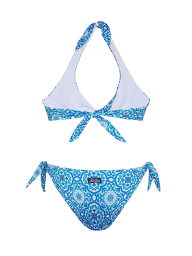 Bralette-Bikini Leda Yali mit Majolika-Print