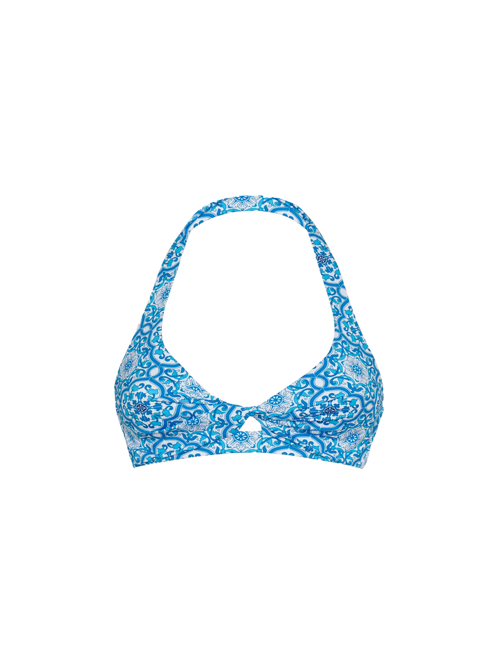 Top bralette triangolo con stampa maiolica Leda