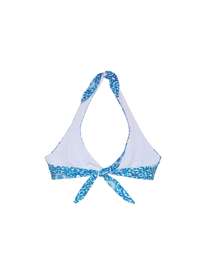 Top bralette triangolo con stampa maiolica Leda