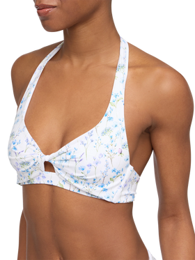 Leda triangle bralette top with flower print