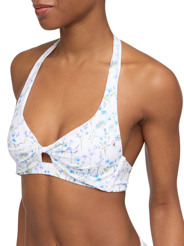 Top bralette triangolo con stampa floreale Leda