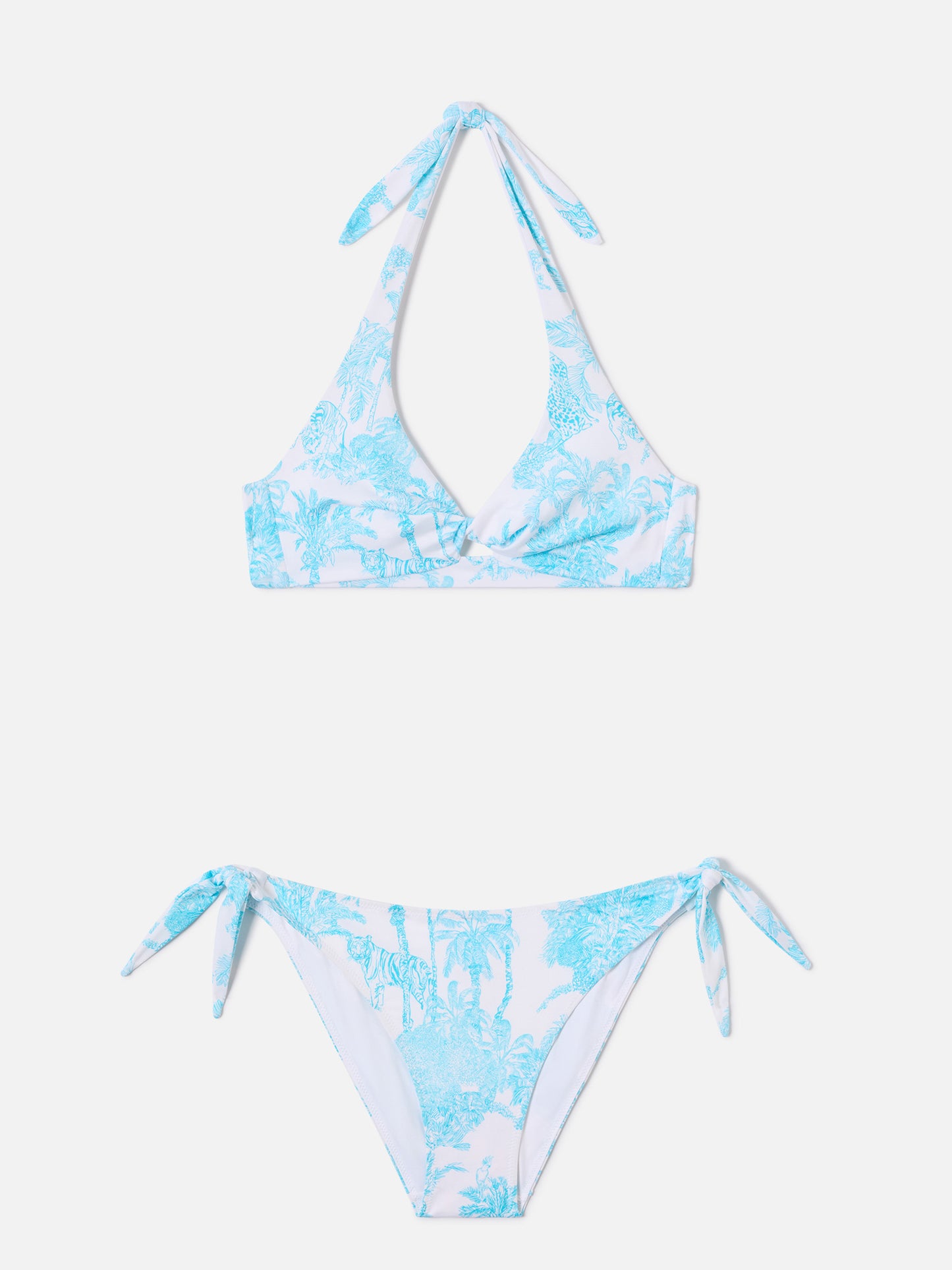 Leda Yali light blue toile de jouy bikini