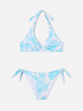 Leda Yali light blue toile de jouy bikini