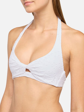 Top bralette triangolo in Sangallo Leda