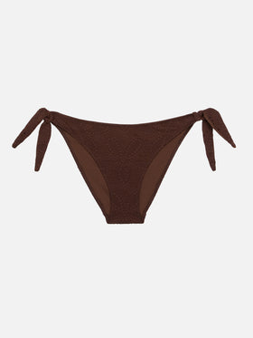 Yali slip mare classico in pizzo Sangallo marrone