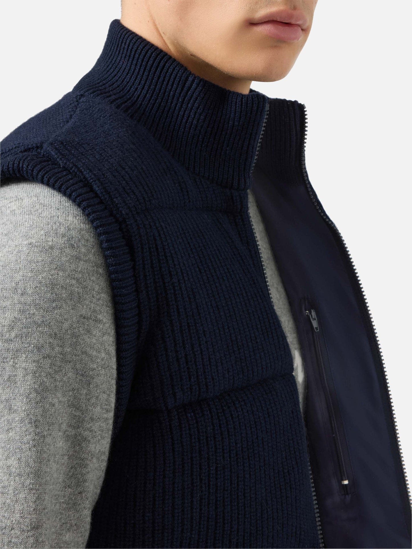 Gilet imbottito Leeds Knit blu
