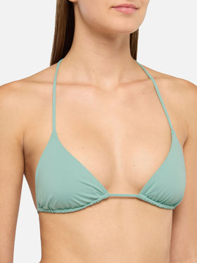 Leah top bikini triangolo verde salvia - Virgo slip mare classico verde salvia