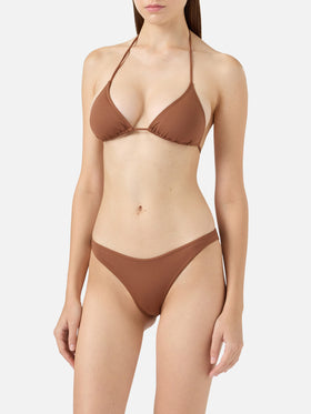 Triangle bikini Leah Lido in brown with classic swim briefs