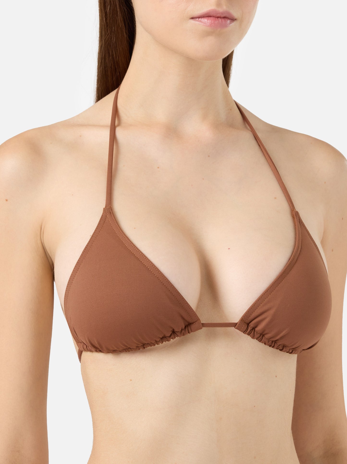 Triangle bikini Leah Lido in brown with classic swim briefs