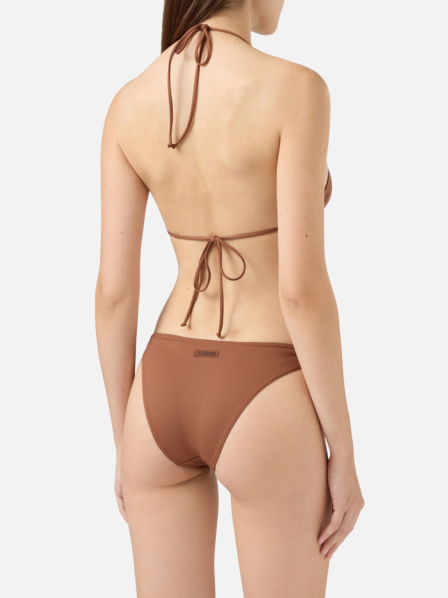 Triangle bikini Leah Lido in brown with classic swim briefs