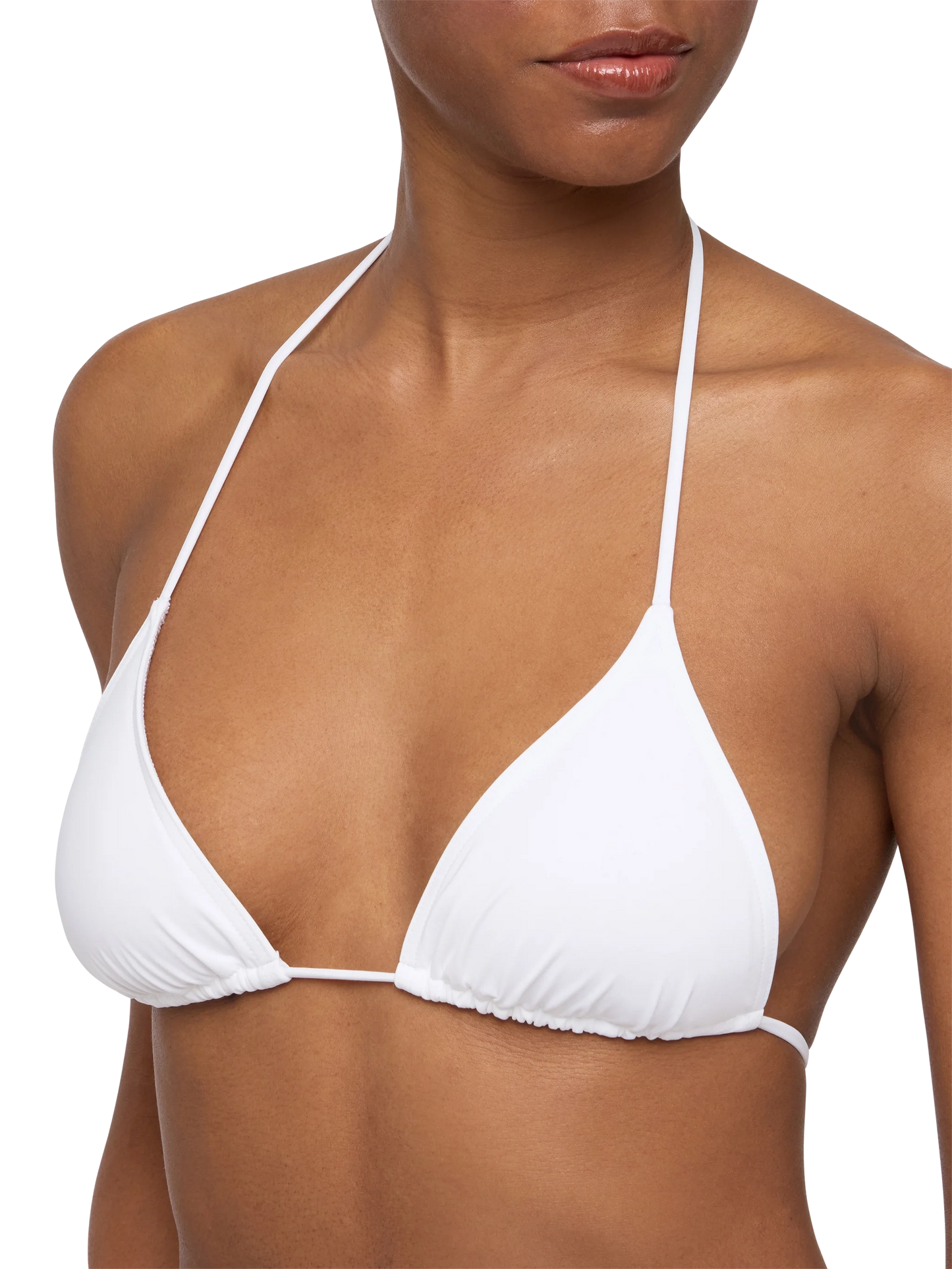 Marielle white classic swim briefs - Leah white triangle top swimsuit
