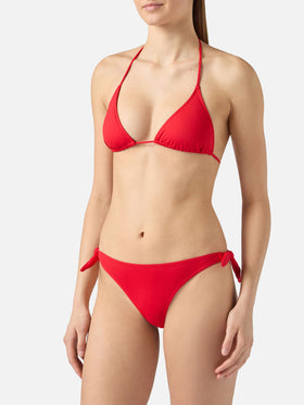 Leah Yali klassischer Triangel-Bikini in Rot