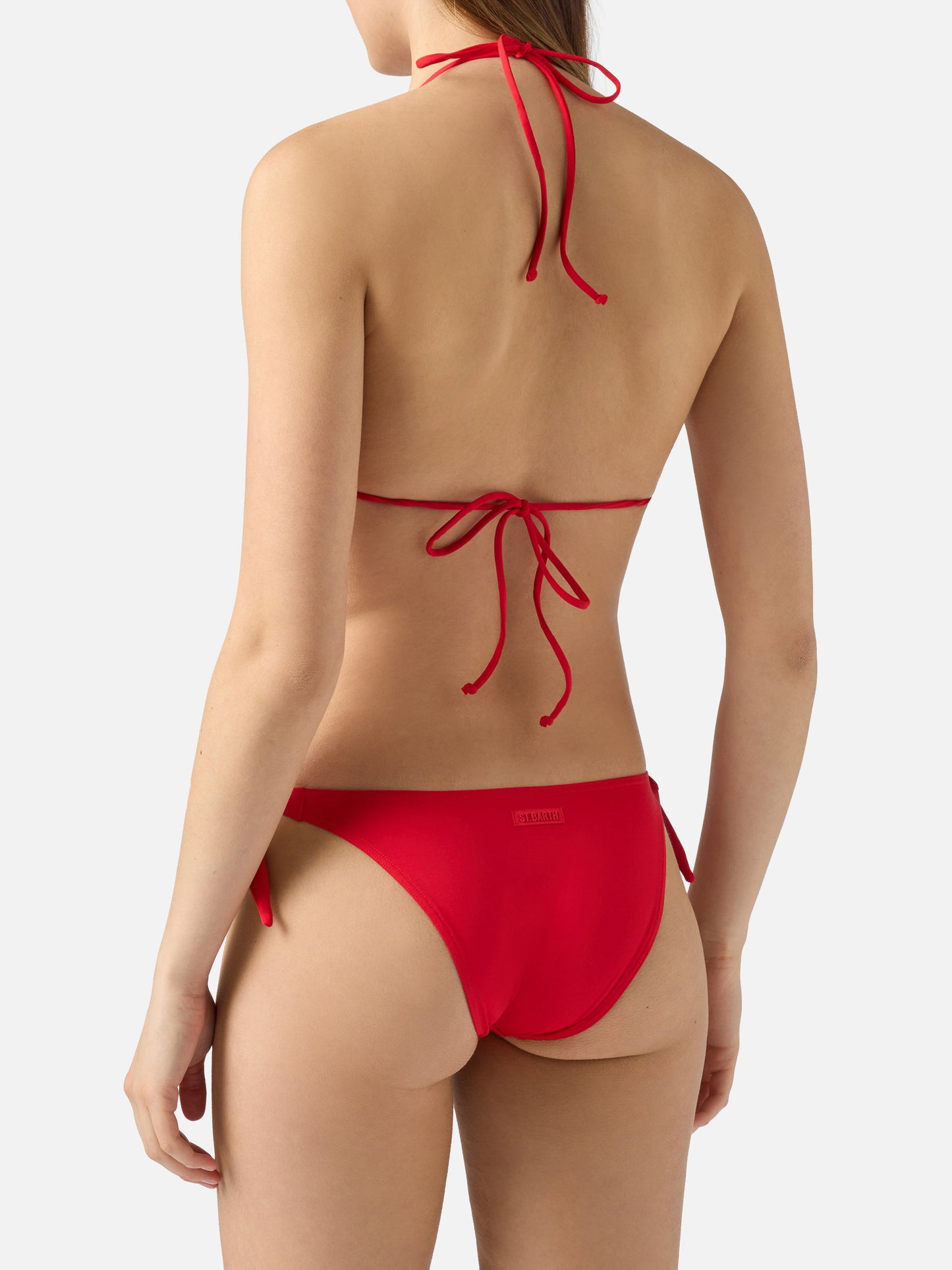 Leah Yali klassischer Triangel-Bikini in Rot