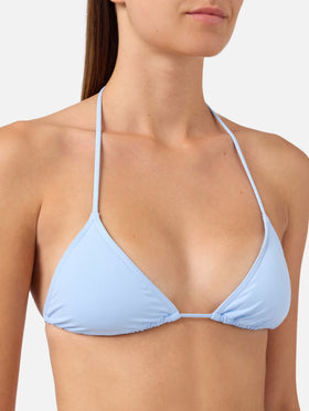 Bikini triangle Leah Virgo bleu clair à nouer 