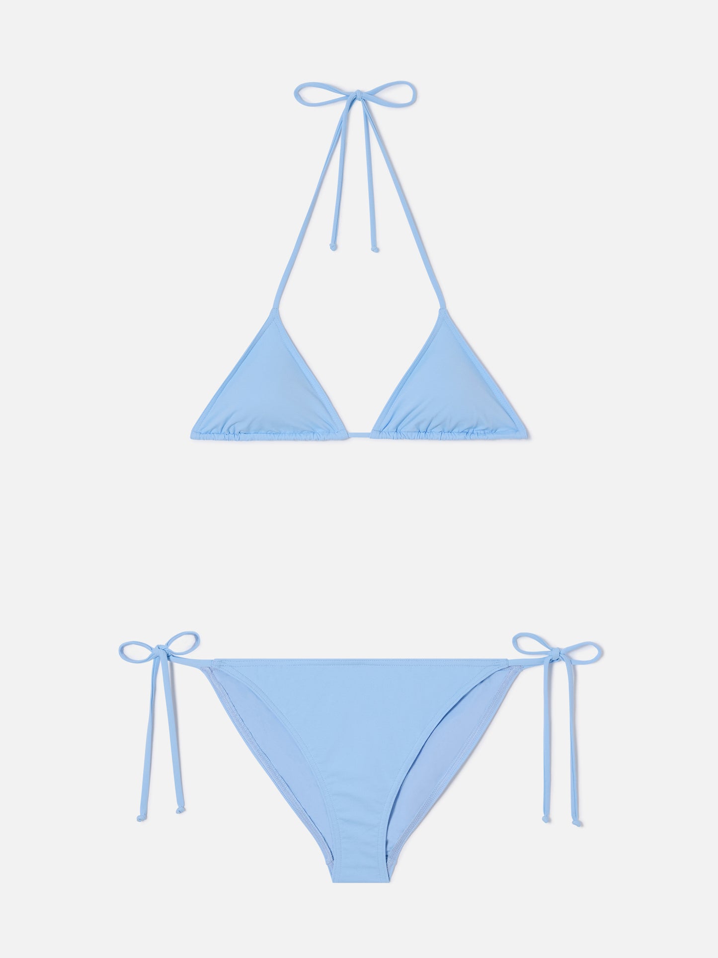 Bikini triangle Leah Virgo bleu clair à nouer 